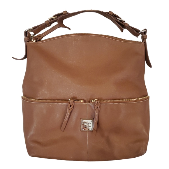 Dooney &‎ Bourke Large Dillen Carmel Brown Pocket Sac Shoulder Bag - Picture 1 of 13